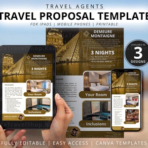 Travel Agent Trip Proposal, 3-Night Cruise Printable or Textable Proposal Forms for Travel Agency Custom Photo Template Canva Vacation Flyer