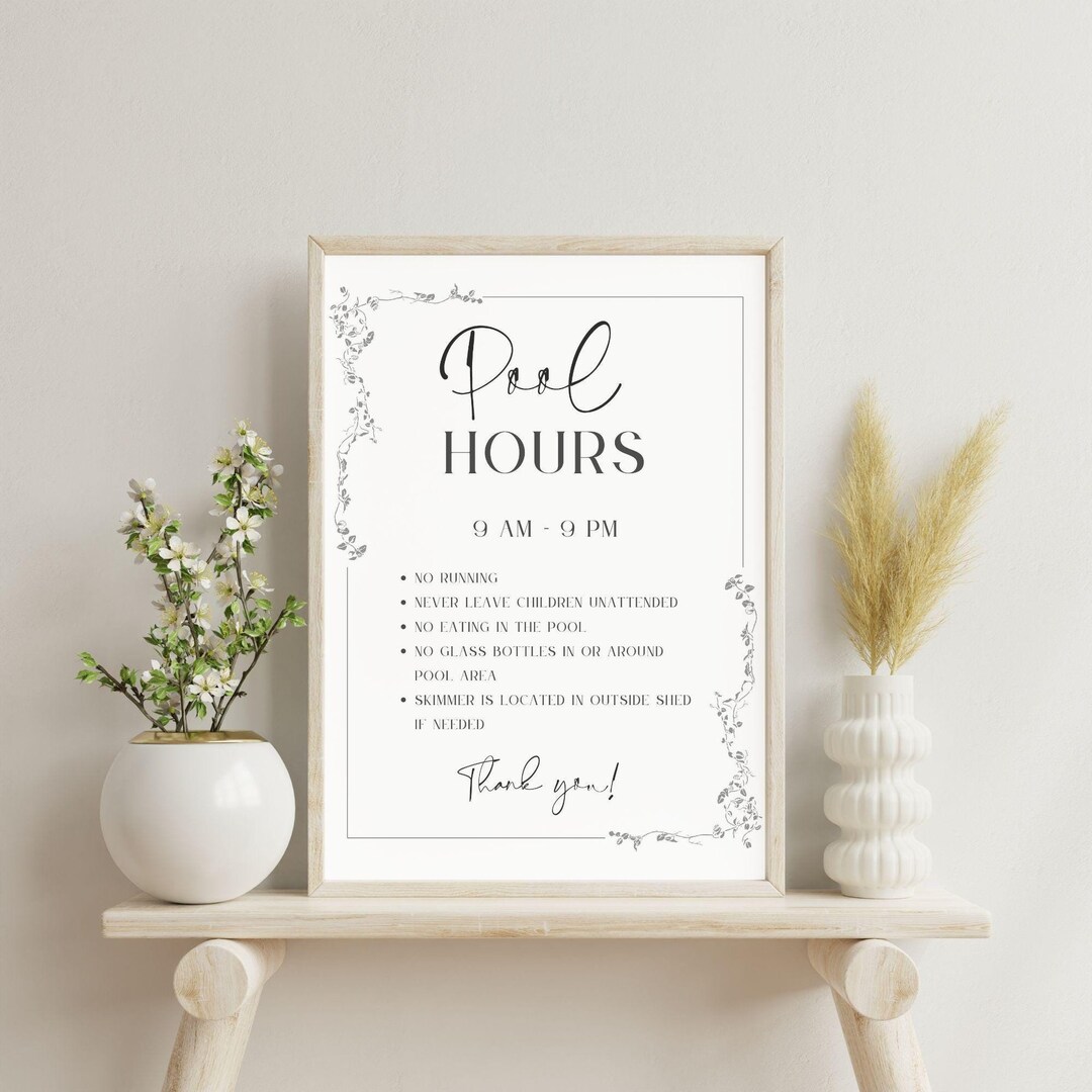 Airbnb Pool Sign, Editable Airbnb Signage Pool Rules and Instructions ...