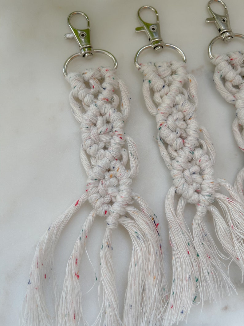 mini macrame keychain Rainbow dust macrame keychain mini \u201cStephanie\u201d keychain boho colored keychain rainbow keychain handmade keychain