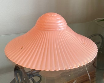Vintage Art Deco Glass Ceiling Light Shade 1940s