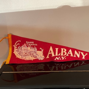 Vintage Albanie New York Wimpel aus Filz 1950er Jahre