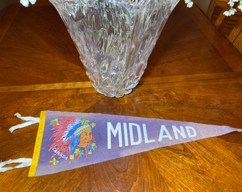 Vintage Midland Canada Felt Pennant 1950s