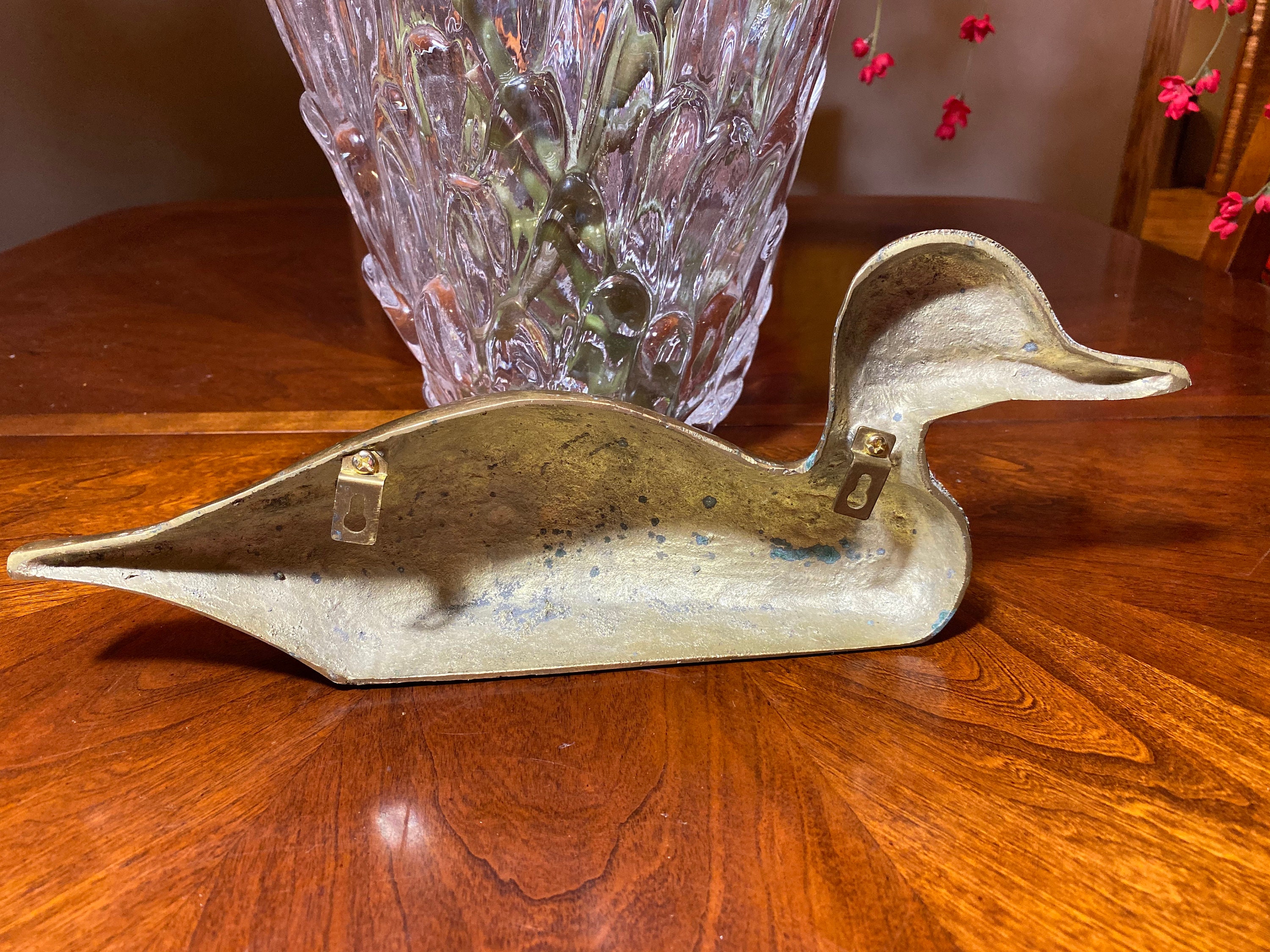 Vintage Brass Duck Figurine Wall or Counter Display Etsy