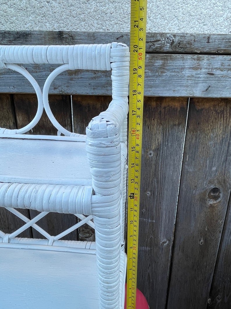 Vintage White Rattan Wicker Bathroom Boho Wicker Etsy