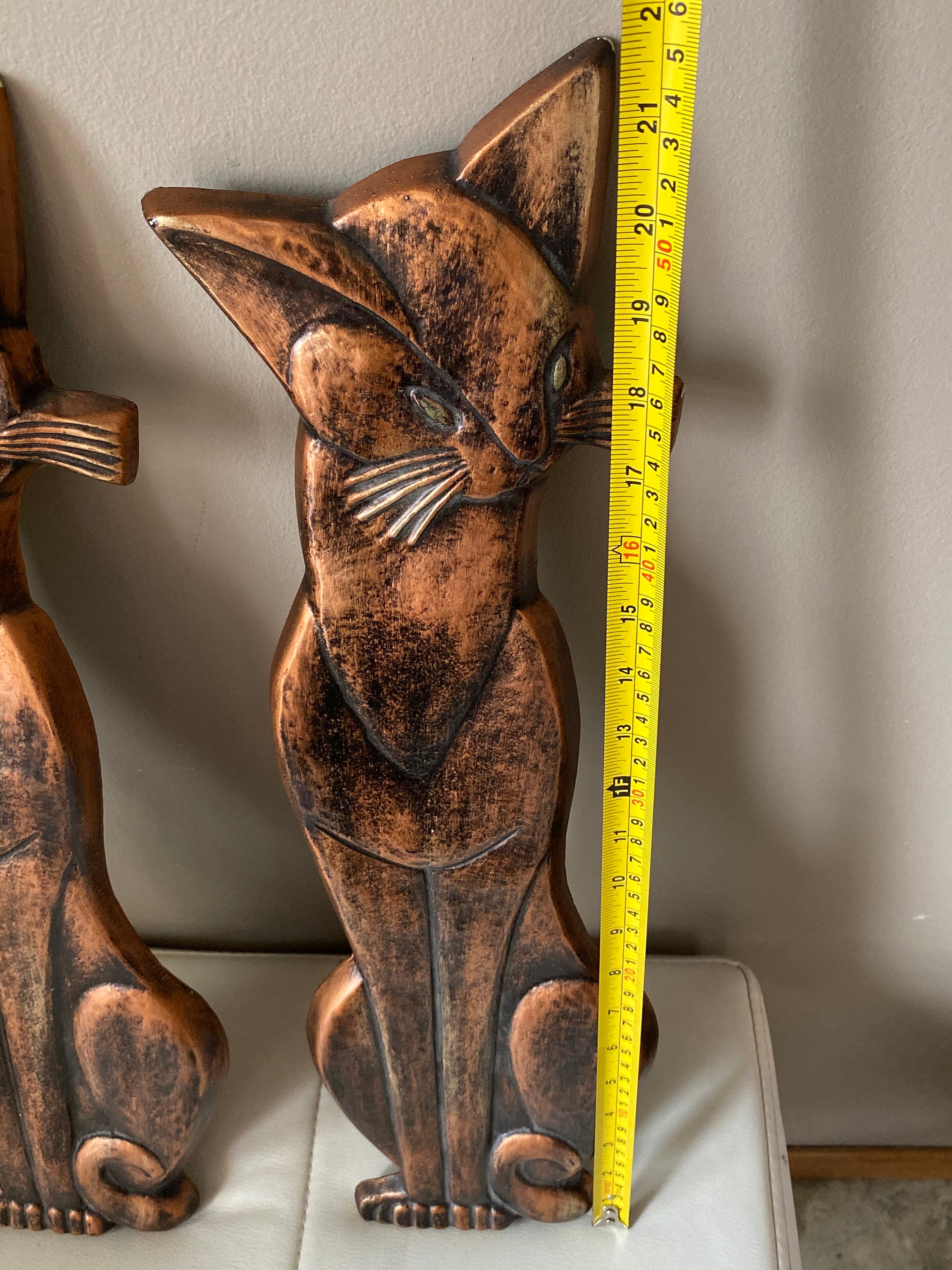 Vintage Siamese Cat Chalkware Wall Hanging Set 1960s Etsy