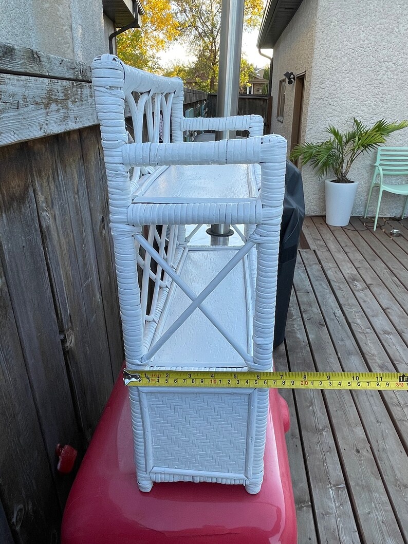 Vintage White Rattan Wicker Bathroom Boho Wicker Etsy