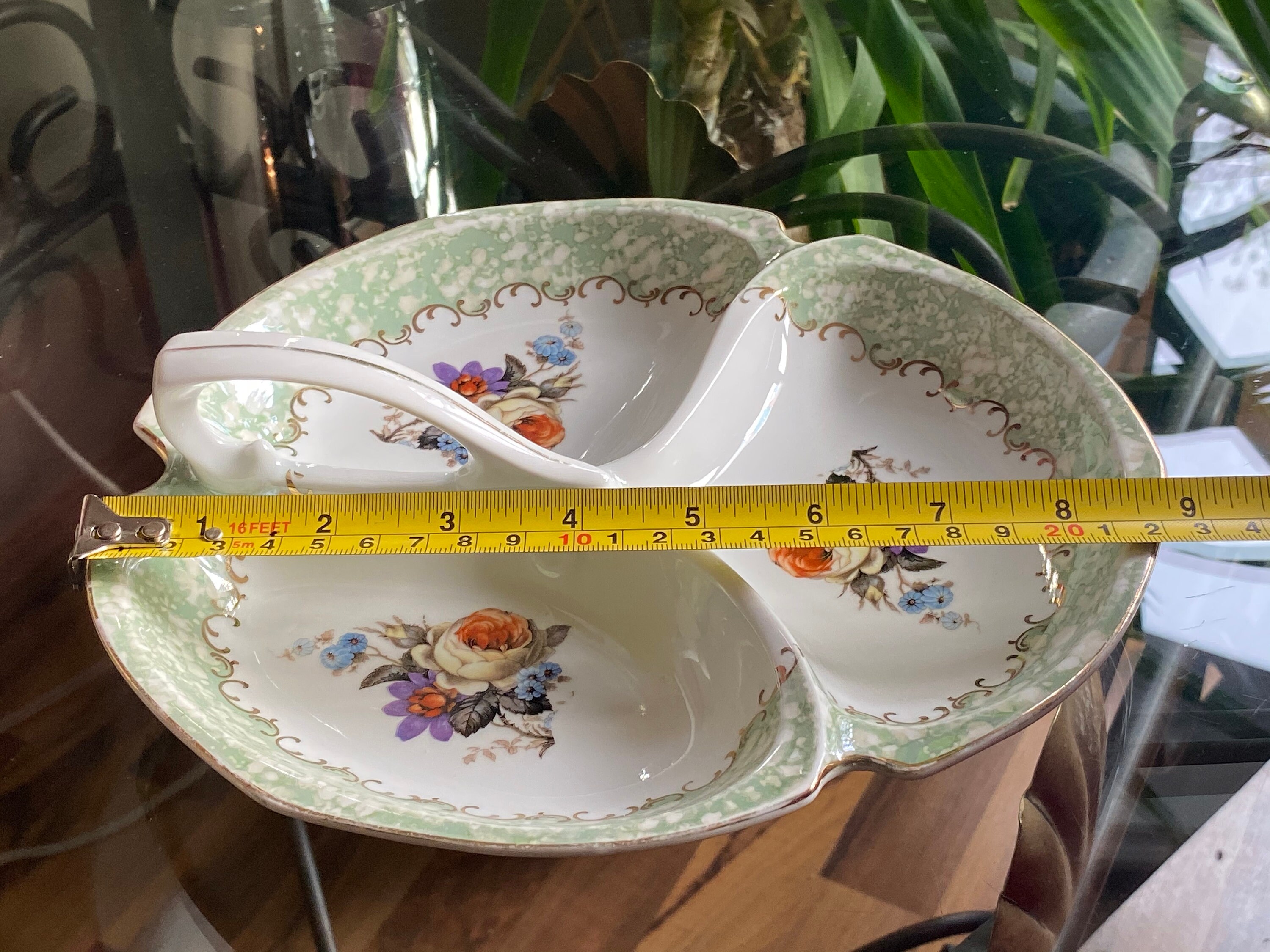 Vintage Porcelain Divided Serving Dish With Handle Made In Etsy