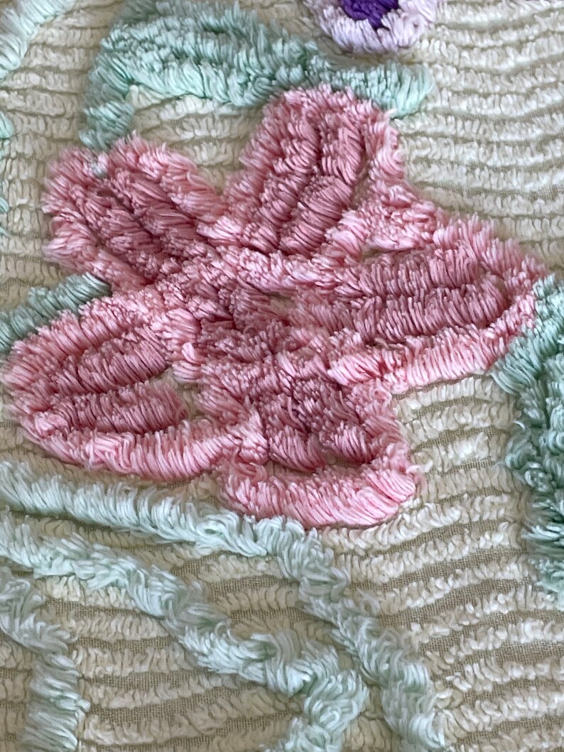 Vintage Chenille Bedspread 1950s Ideal Spread Montreal Etsy