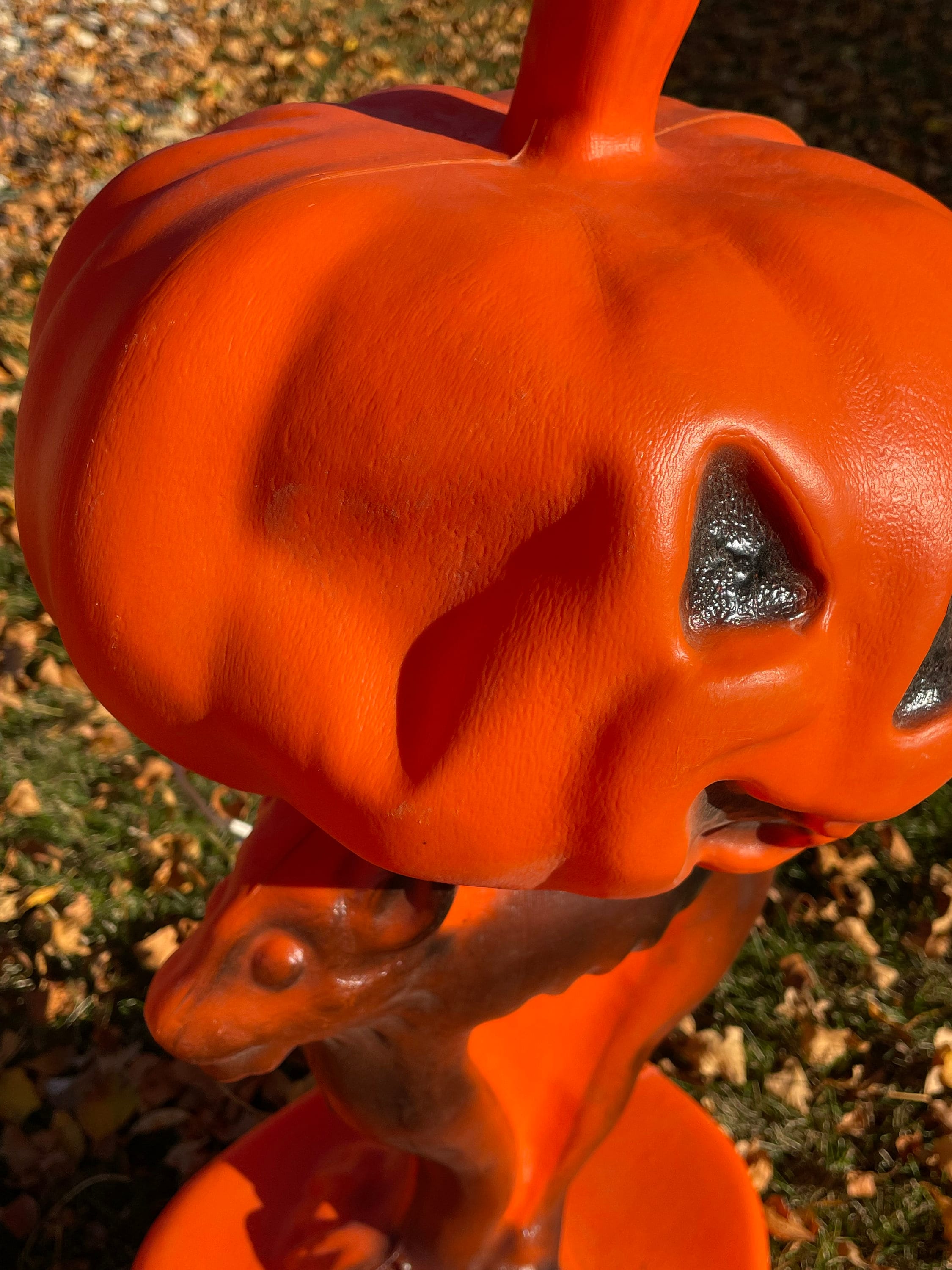 Vintage Pumpkin and Black Cat Blow Mold 1980s Etsy