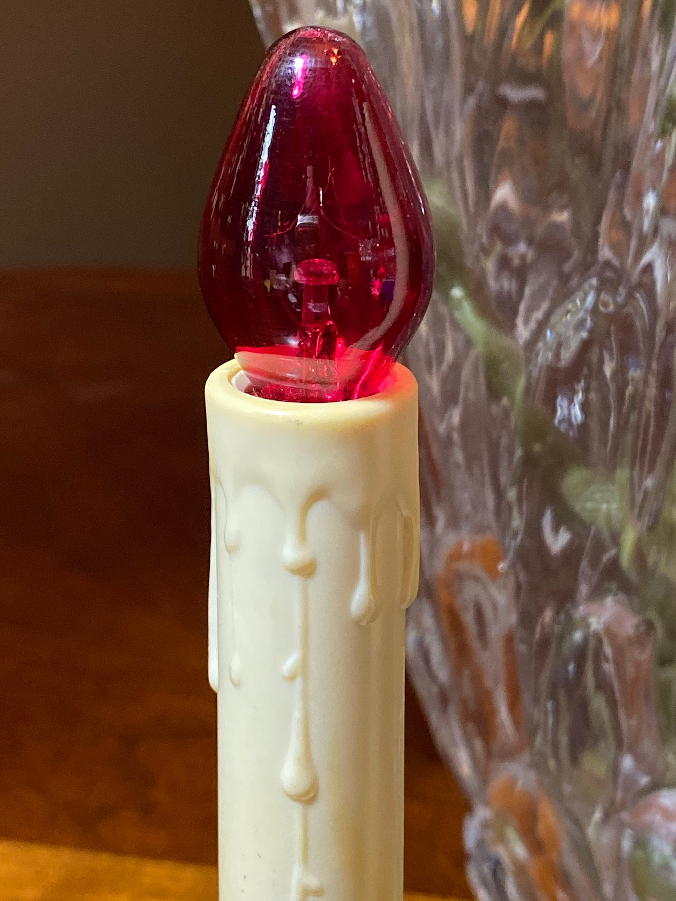 Vintage Christmas Candelabra Plastic Candle Christmas Faux Etsy