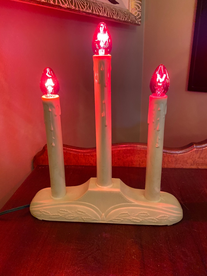 Vintage Christmas Candelabra Plastic Candle Christmas Faux Etsy Sweden