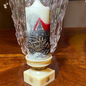 Vintage Hershey Canada Christmas Candle On Pedestal, Hershey Canada, Made in Hong Kong