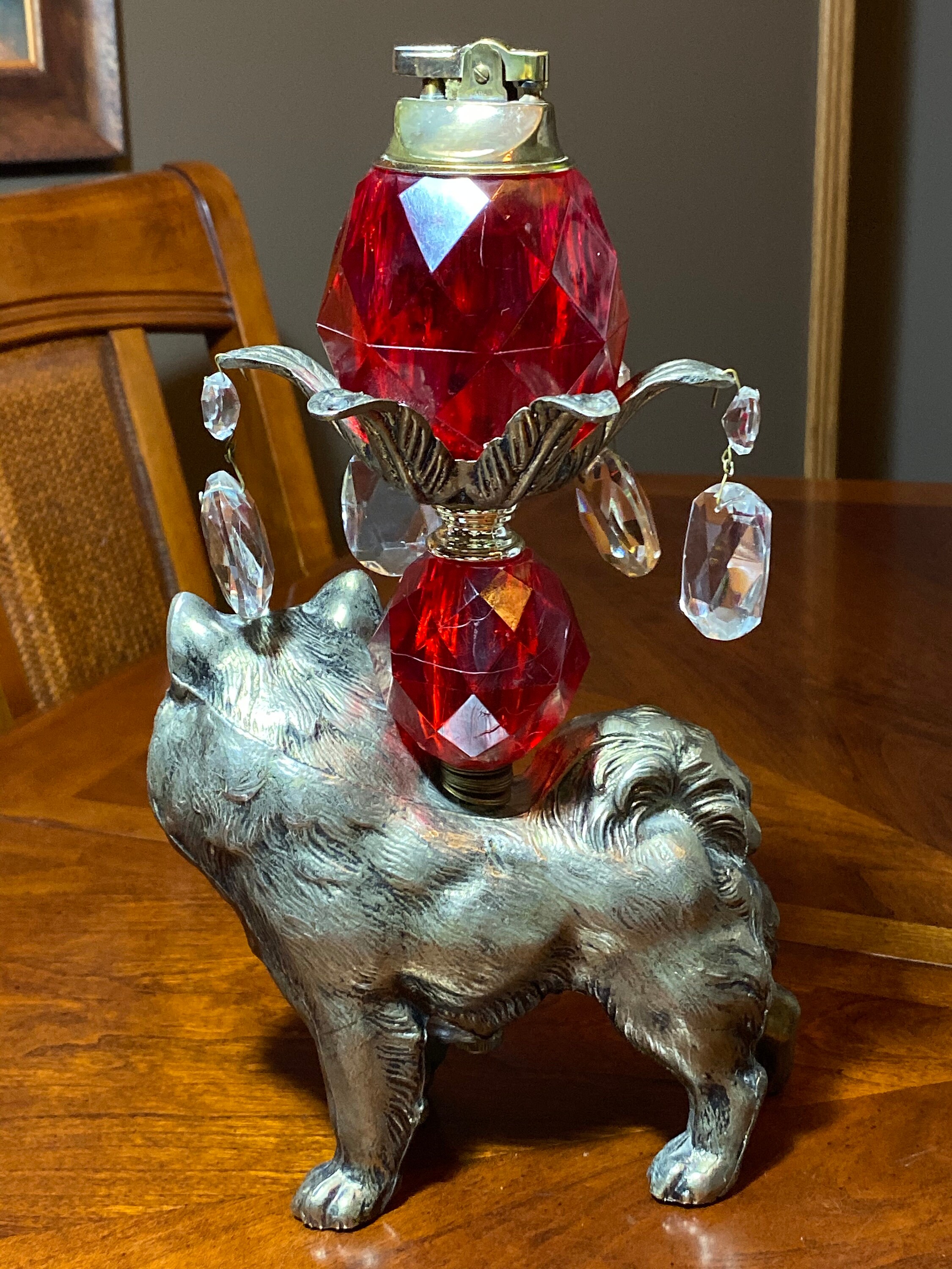 Vintage Dog Tabletop Lighter Metal 1960s Etsy