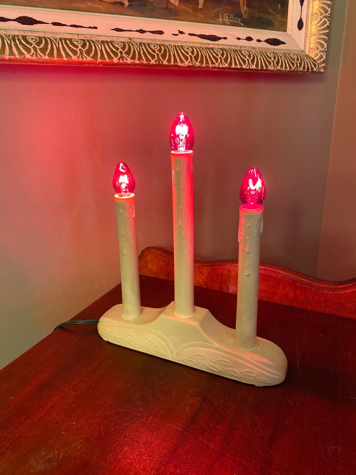 Vintage Christmas Candelabra Plastic Candle Christmas Faux Etsy Sweden