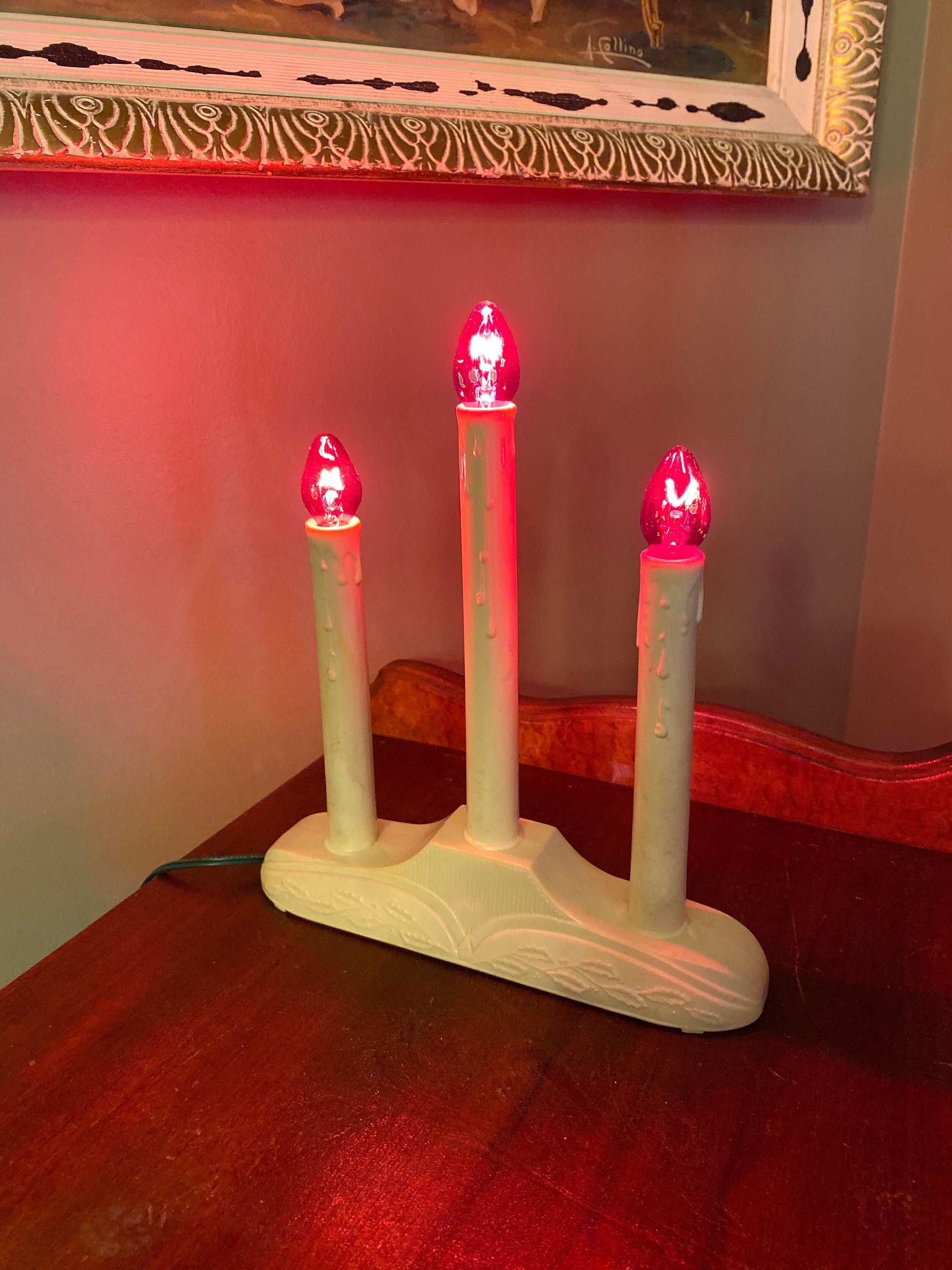Vintage Christmas Candelabra Plastic Candle Christmas Faux
