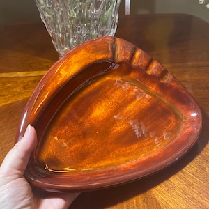 Vintage Ceramic Ashtray Pottery, Hand Made, 1970