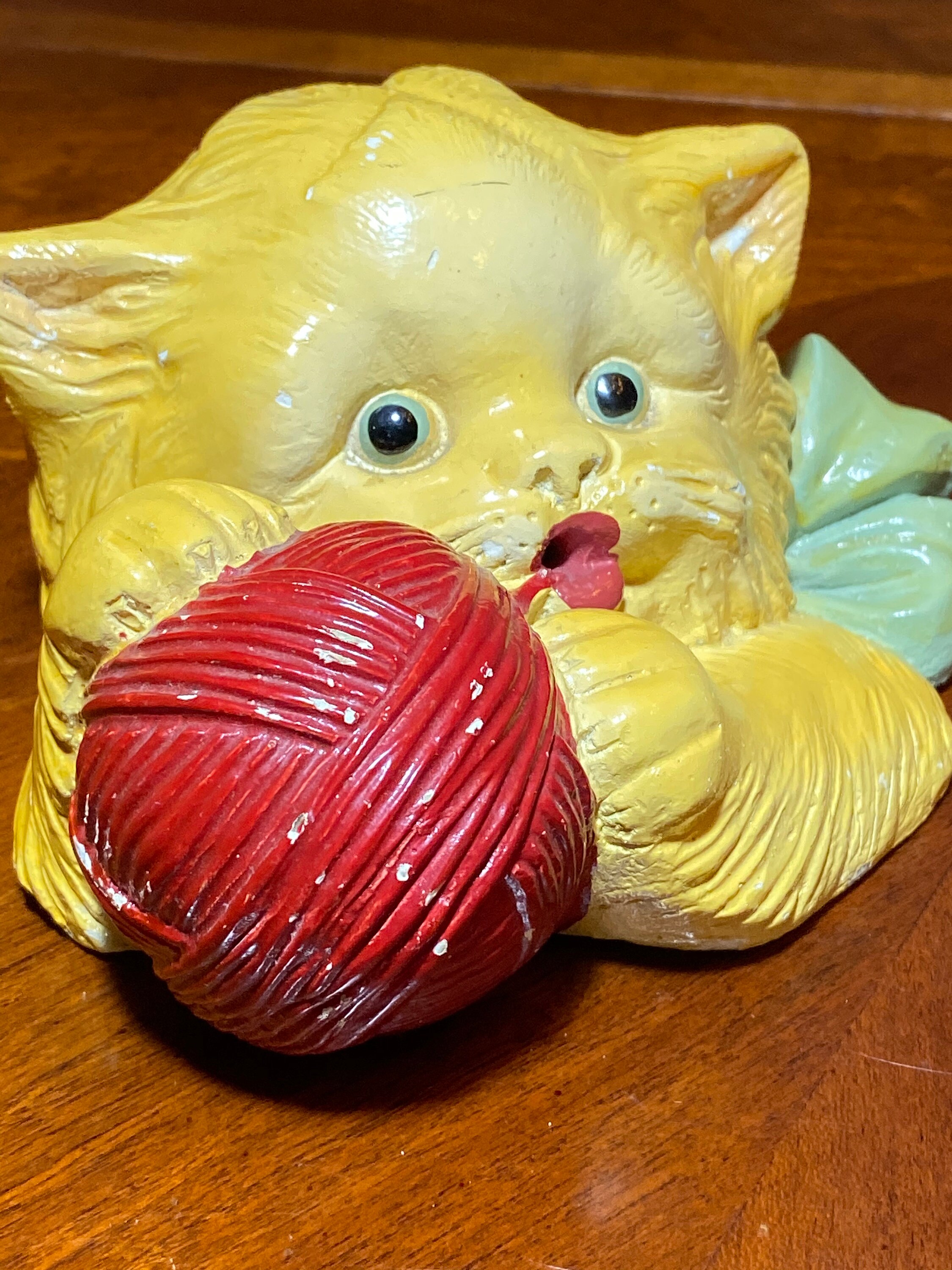 Vintage Cat Bello Chalkware 1947 Yarn/String Holder Etsy
