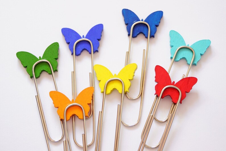Set of 7 Butterfly Paper Clips Gift for Her Butterfly Etsy