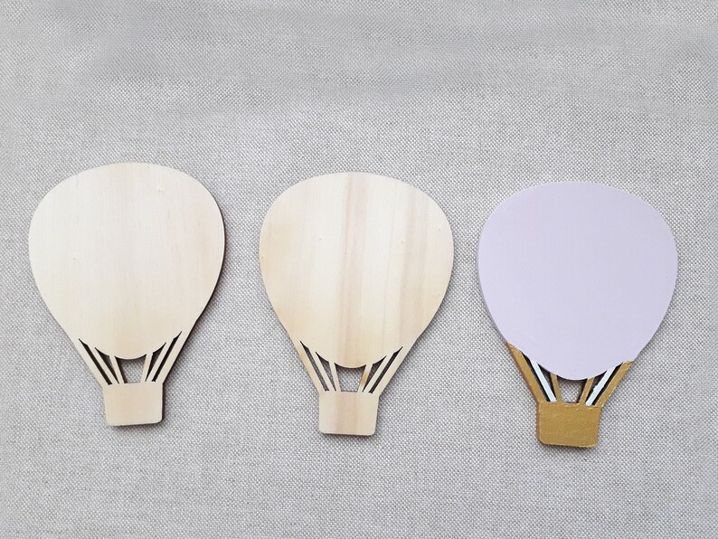 Ready to Paint/&Personalise DIY Craft Embellishments Wooden Hot Air Balloon Shape Hot Air Balloon Laser Cut Unfinished Plywood Cutout