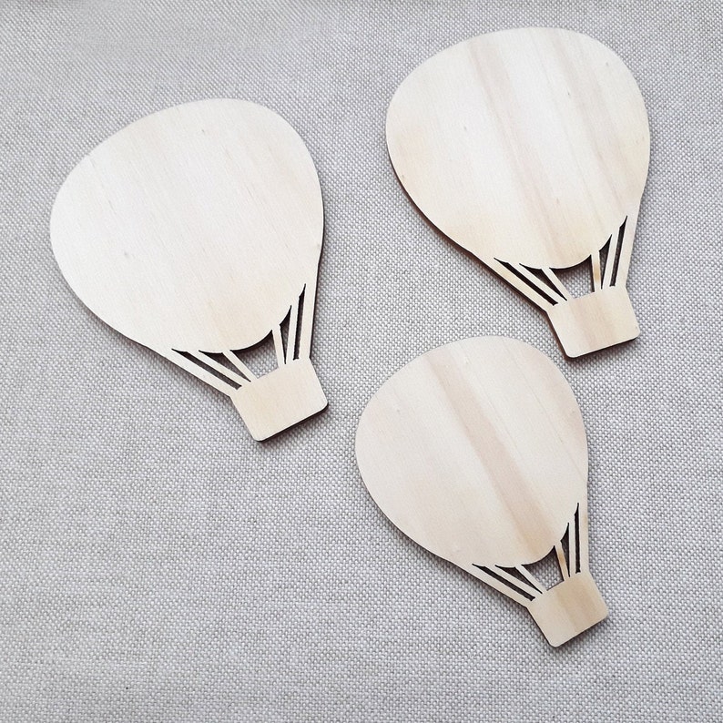 Ready to Paint/&Personalise DIY Craft Embellishments Wooden Hot Air Balloon Shape Hot Air Balloon Laser Cut Unfinished Plywood Cutout