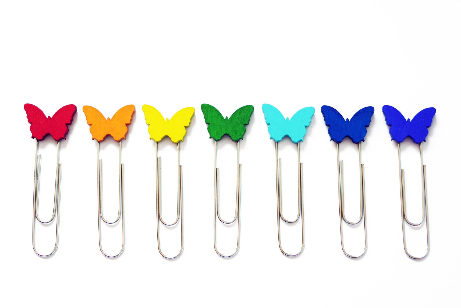 Set of 7 Butterfly Paper Clips Gift for Her Butterfly Etsy