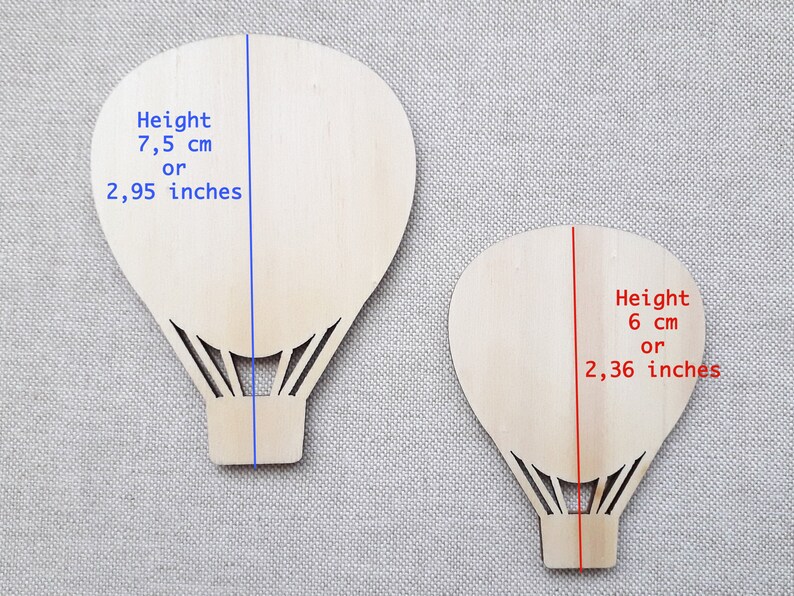 Ready to Paint/&Personalise DIY Craft Embellishments Wooden Hot Air Balloon Shape Hot Air Balloon Laser Cut Unfinished Plywood Cutout