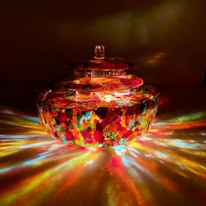 Confetti: Lighted Glass Water Fountain for Meditation & Pets