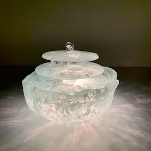 Snowflake: Lighted Glass Water Fountain for Meditation & Pets