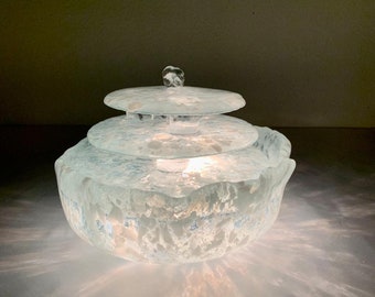Snowflake: Lighted Glass Water Fountain for Meditation & Pets