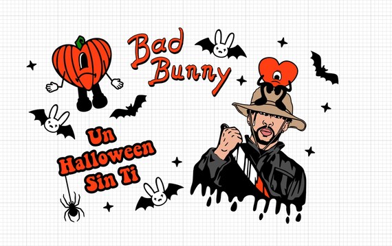Bad Bunny Halloween SVG Bad Bunny Cup Wrap Bad Bunny SVG - Etsy España