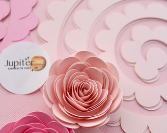 Flor enrollada SVG Plantilla de flor Flores de papel Flores - Etsy México