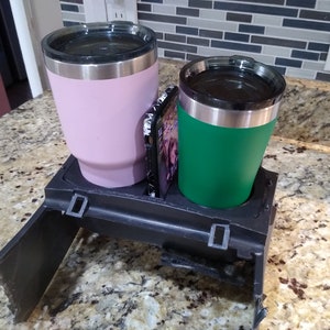 Toyota 4Runner Yeti Cupholder Insert with Phone / Wallet Slot [2003-2009 4th Generation for Yeti and Travel Mugs 4 Runner]