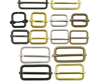 19 25 38 50mm Metal Slides tri-glides buckles Wire-formed for belt purse webbing Hook Adjustable fitting
