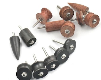 7 PCS Chaser Leather Craft Burnisher Kits Cocobolo Leather Tool Slicker Skirt Pi