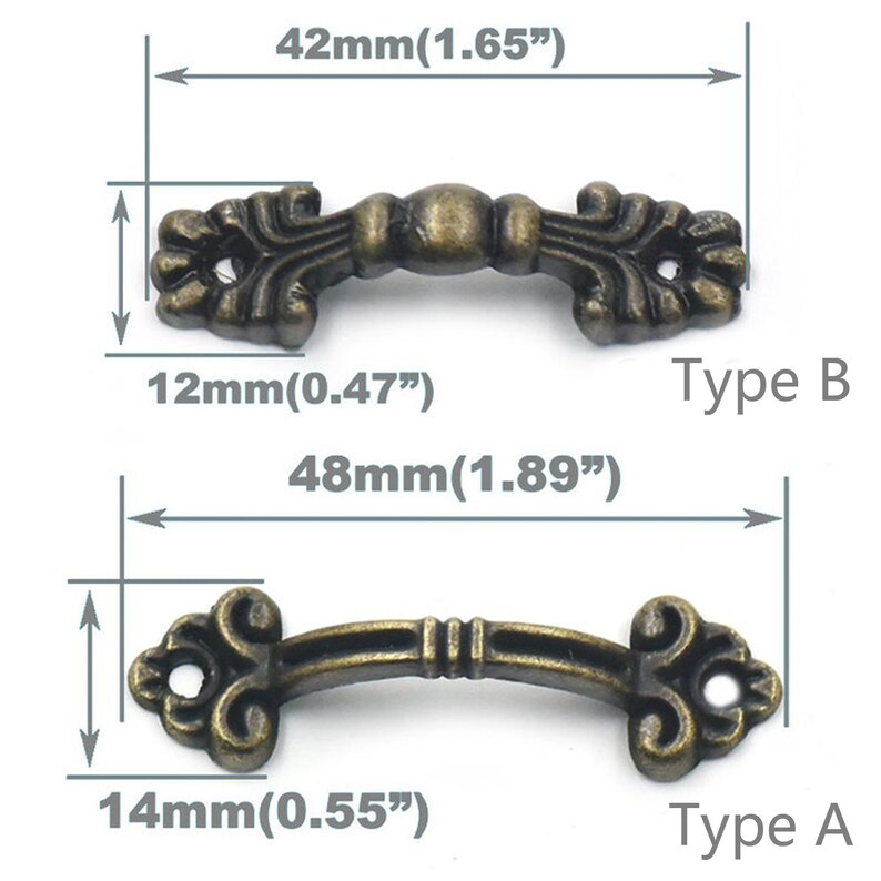 Mini Antique Brass Jewelry Box Drawer Handle Pull Knob Etsy