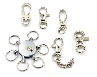 1 pcs Hook Swivel Multi Removeable Detatchable Key Ring 5 Keychain Clip