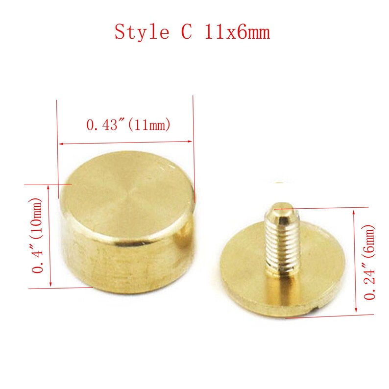 1000 sets Solid Brass Feet Nailheads 12MM Screw Purse Bag Handba 1000 sets Solid Brass Feet Nailheads 12MM Screw Purse Bag Handba