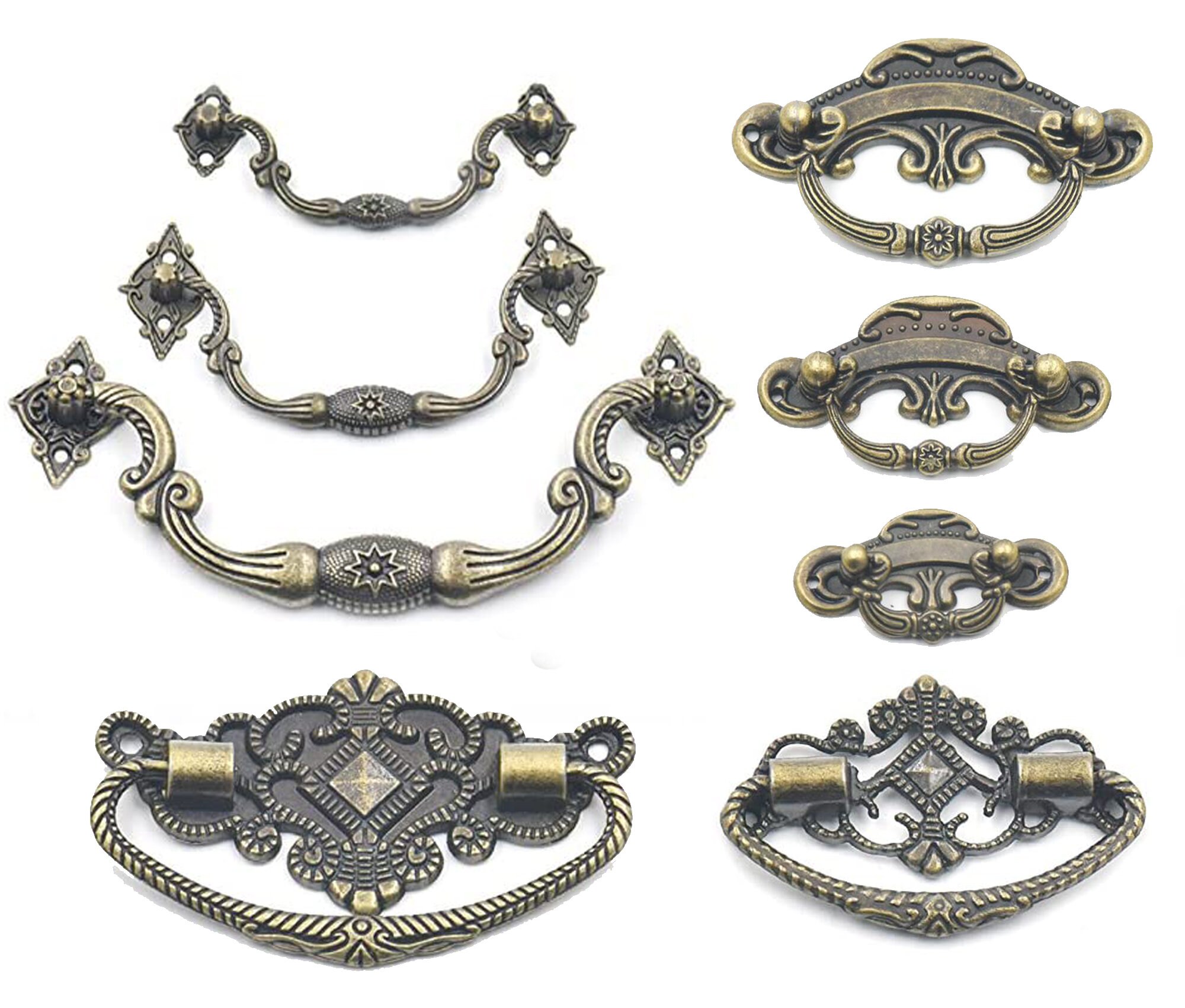 Brass Cupboards Door Window Jewelry Box Drawer Handle Etsy