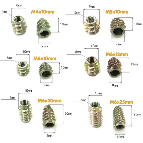Un Pack de 20 Écrous Filetés en Alliage de Zinc M6, Classification des  Écrous en Alliage de Zinc (M6*10Mm) 