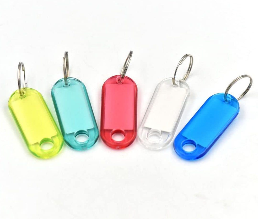 Plastic Click-it Key ID Label Tags Split Ring Keyring Ring Tag - Etsy