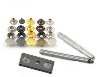 25 50 100 Pcs 12mm 15mm Fastener Rivestener Rapid Rivet Buttons Metal Snaps Borchie con uno strumento di impostazione
