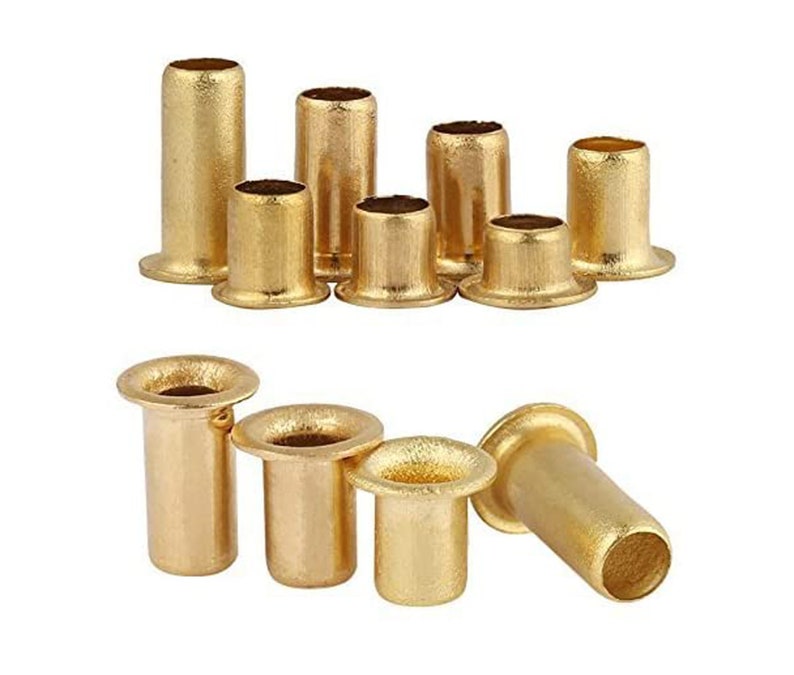 M3 M4 Brass Metric Eyelet Rivets Thread Through Nuts Hollow Etsy