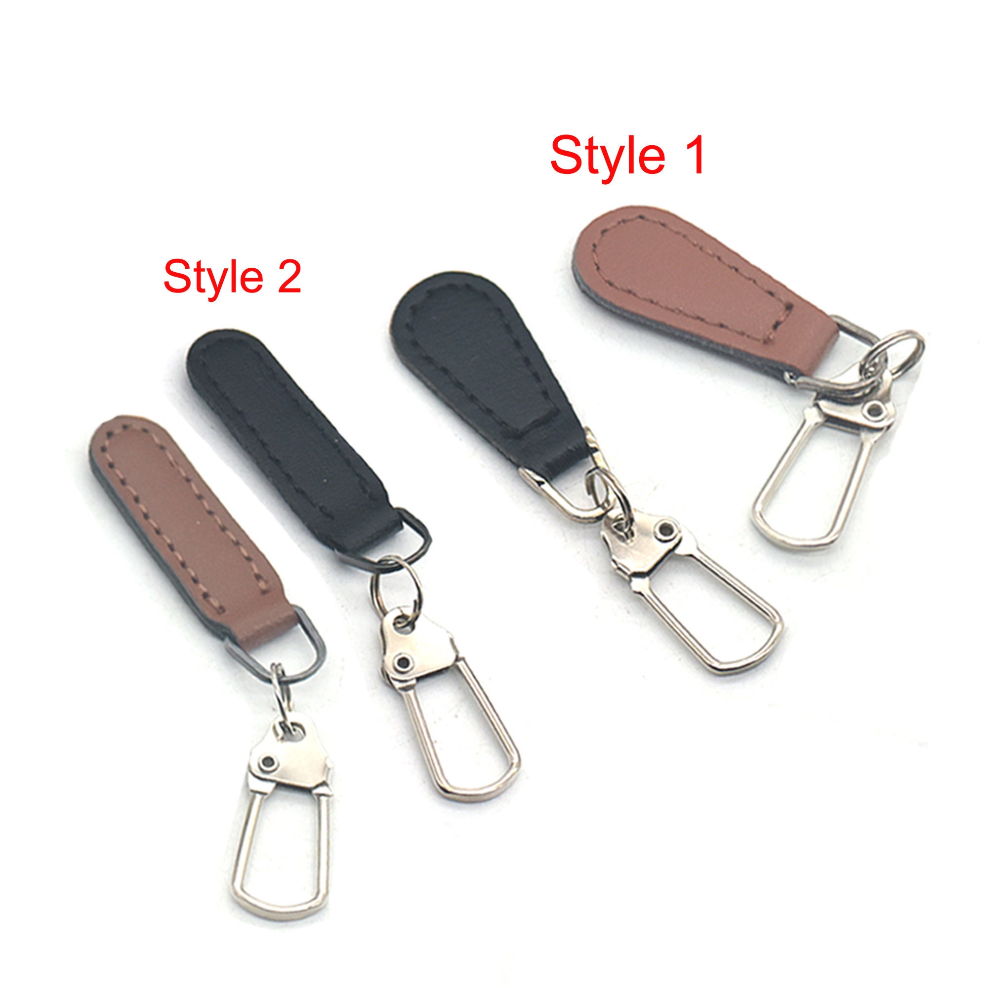 2 5 10 25 Pcs PU Leather Zipper Pull Fixer Replacement for Tab