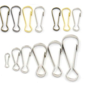 25 50 100 250 Pcs 12mm-38mm Metal Spring Hooks Clasp Purse Lanyard Zipper Pull Id Card Snap Clips DIY image 1