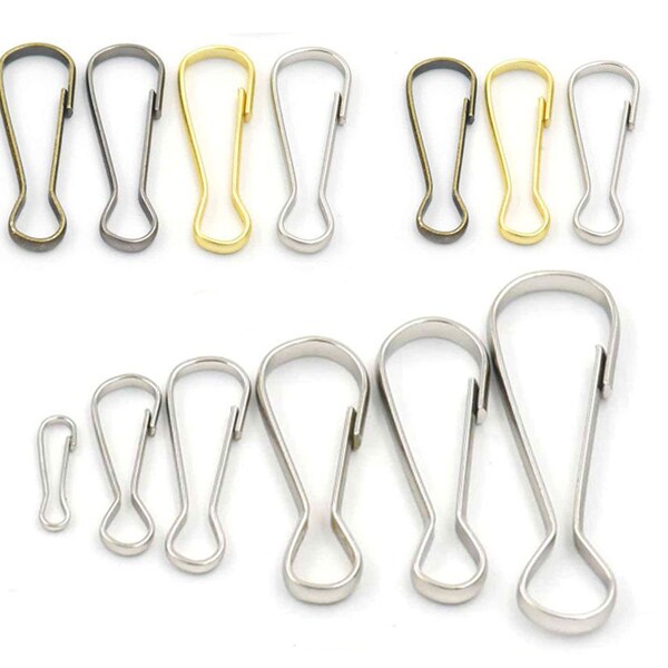 25 50 100 250 Pcs 12mm-38mm Metal Spring Hooks Clasp Purse Lanyard Zipper Pull Id Card Snap Clips DIY