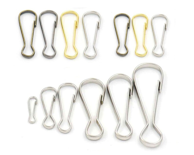 25 50 100 250 Pcs 12mm-38mm Metal Spring Hooks Clasp Purse Lanyard Zipper Pull Id Card Snap Clips DIY image 1