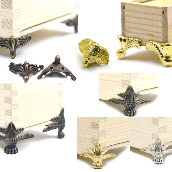 Jewelry Chest Wood Furniture Box Desk Feet Leg Corner Protector Decorate Craft