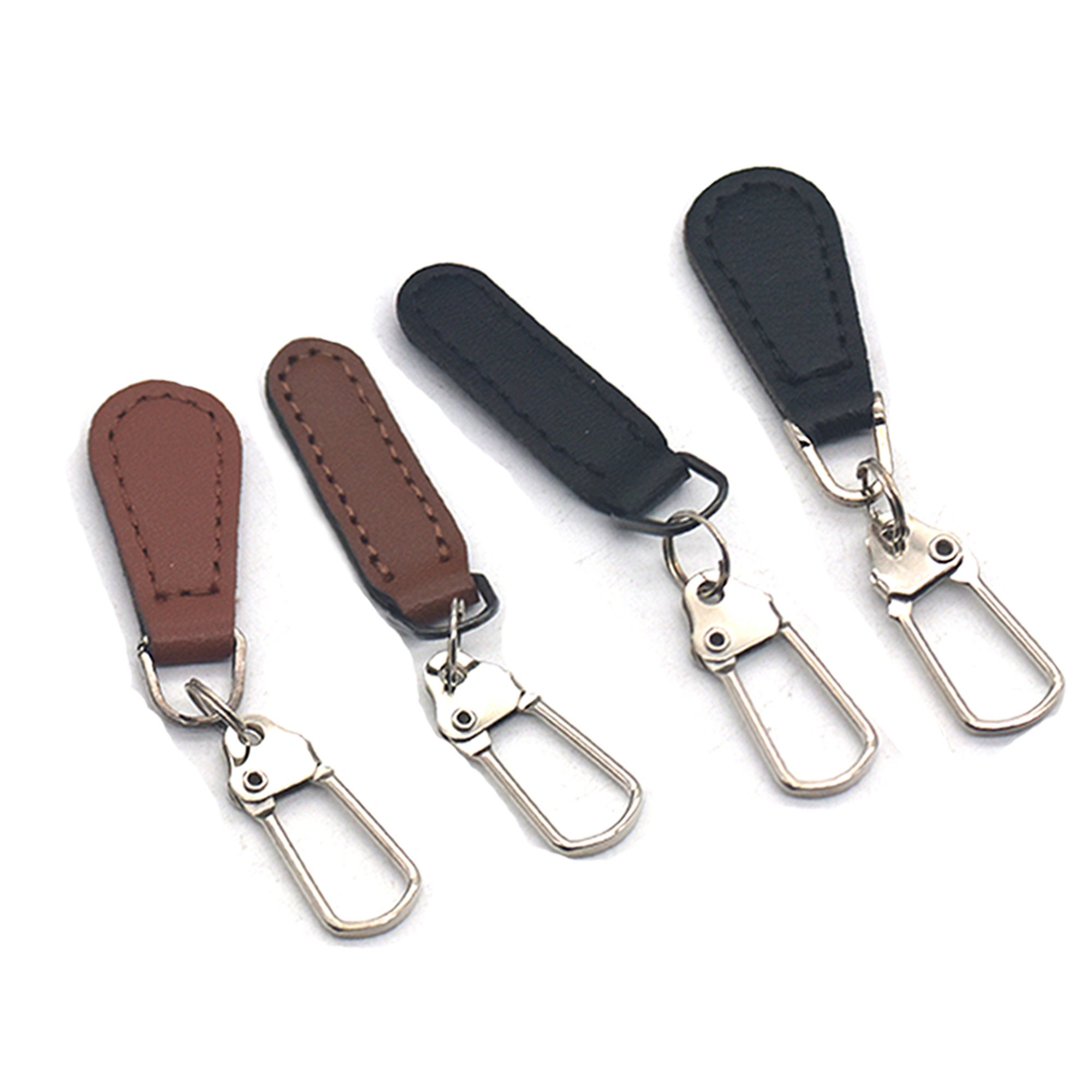 2 5 10 25 Pcs PU Leather Zipper Pull Fixer Replacement for Tab