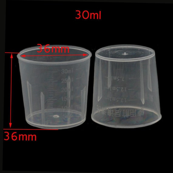 6pcs Mini 25ml /0.85oz Clear Plastic Measuring Cup Craft Tool Packing  Measurment Small Cup Liquid Measurement Plastic Cup Mini Cup Small Cup 