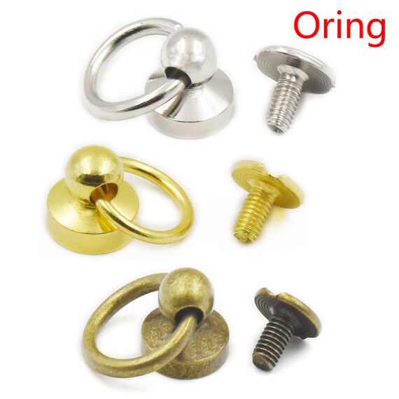 10 mm 3/8" O-Ring Laiton Tête Bouton Stud Screwback avec vis sacs à main chapeau 10 mm 3/8" O-Ring Laiton Tête Bouton Stud Screwback avec vis sacs à main chapeau